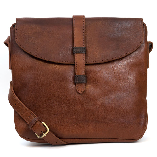 Isobel: Women's Cognac Leather Cross Body Bag