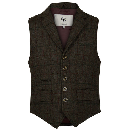 Bradwell: Men's Olive Tweed Waistcoat