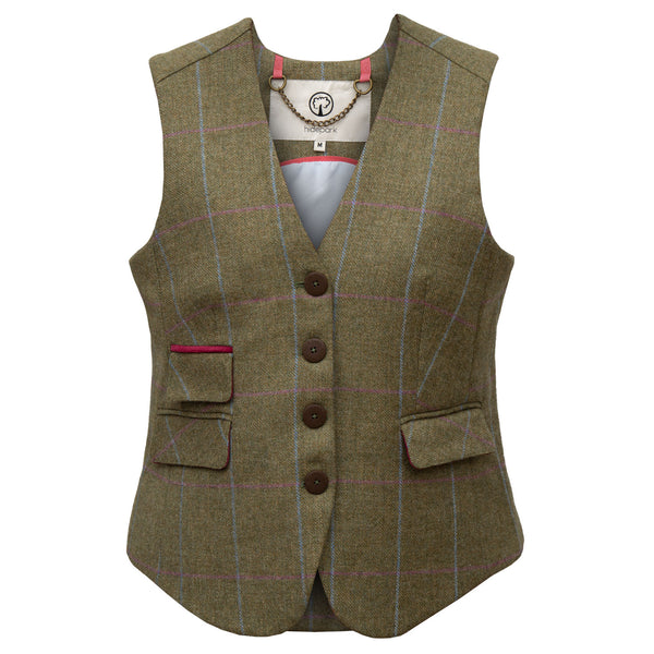 ROSE: LADIES LIGHT OLIVE TWEED WAISTCOAT