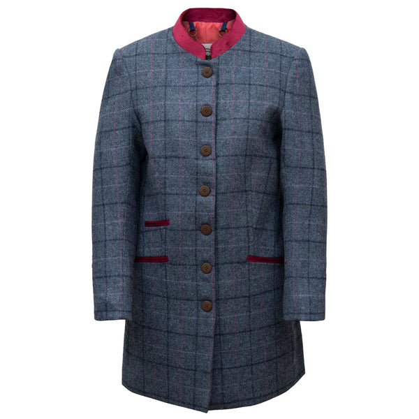 ISLA: LADIES BLUE TWEED COAT