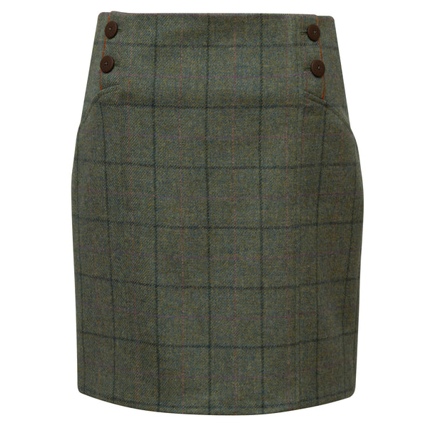 VIOLET: SAGE GREEN TWEED SKIRT