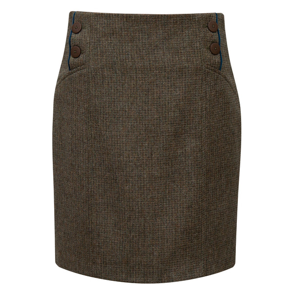 VIOLET: LIGHT BROWN TWEED SKIRT