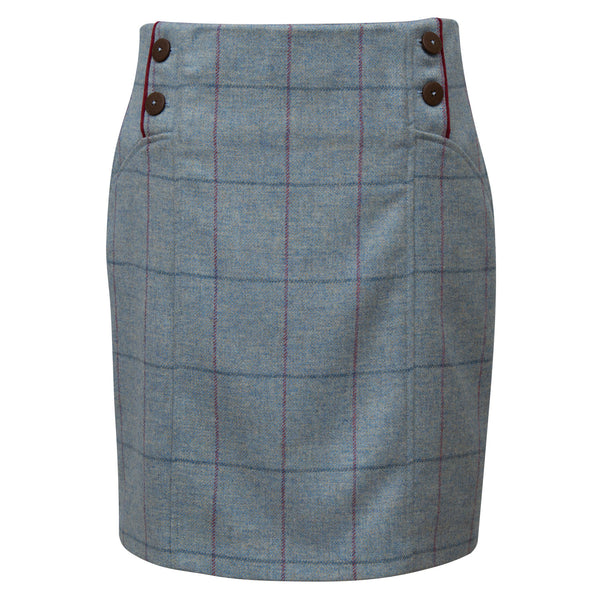 VIOLET: LADIES BLUE TWEED SKIRT
