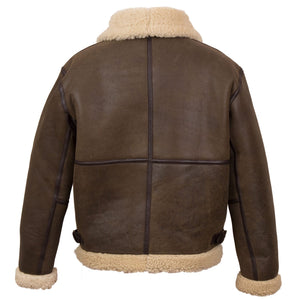 B5: Men's Antique Sheepskin Leather Flying Jacket