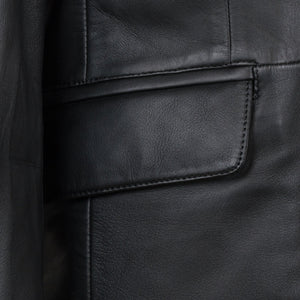Close Up Black Leather Jacket