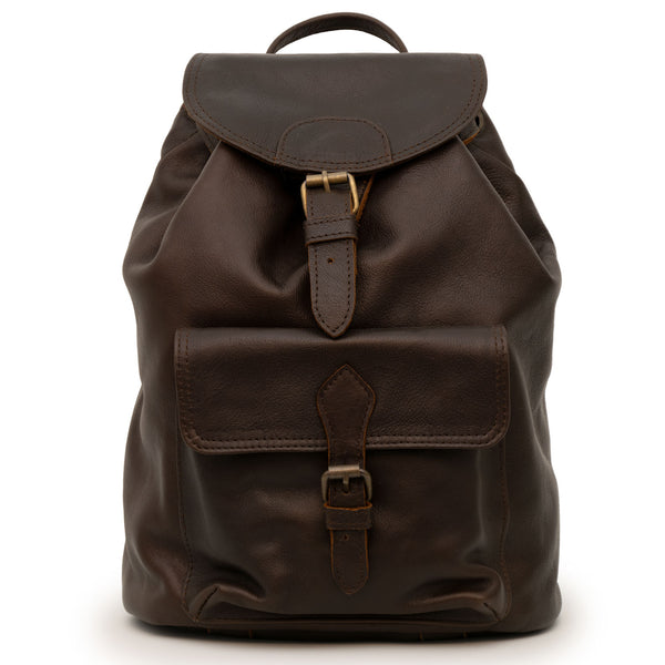 Alex: Brown Leather Backpack