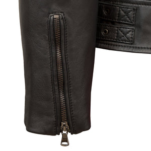 Emilia Black Leather Jacket - closed cuffs