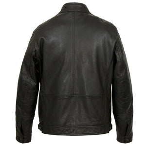 Gents Black Leather jacket Robson back image