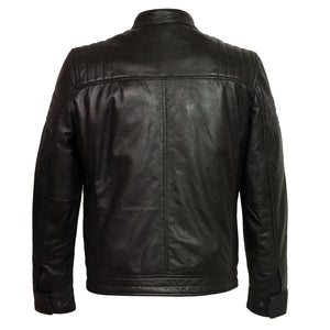 gents black leather jacket budd