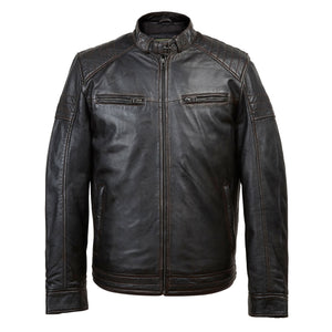 Budd: Men’s Black Antique Leather Jacket