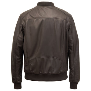 Damon: Men's Brown Bomber Leather Jacket