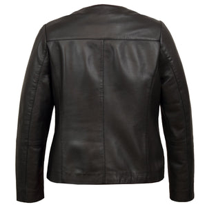 Grace Women's Black Leather Jacket - rear view