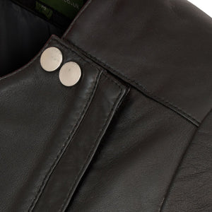 Grace Black Leather Jacket - collar studs