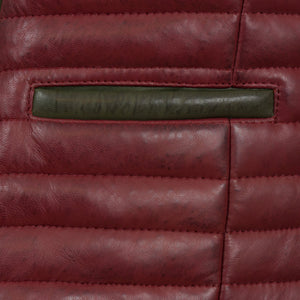 Pocket - Jasmine: Women's Berry Funnel Leather Gilet by Hidepark