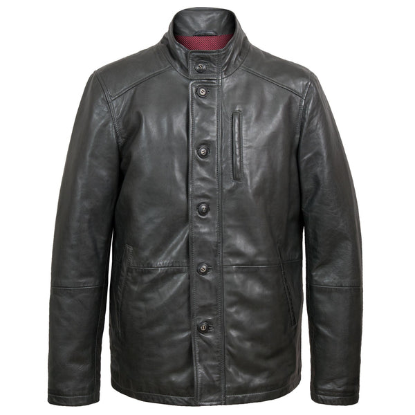 Jerry mens grey leather jacket by Hidepark