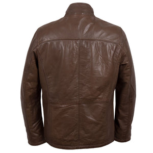 Jerry mens walnut leather jacket by Hidepark