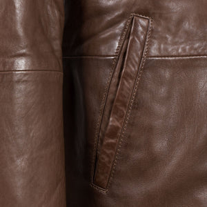 hip pocket - Jerry mens walnut leather jacket by Hidepark