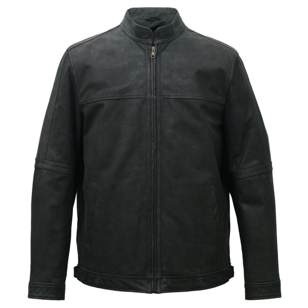John: Men's Black Leather Jacket