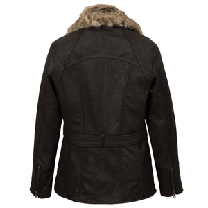 Ladies Black leather jacket Laura