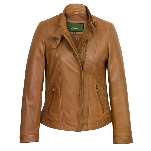 Women's Tan Leather Jacket : Hidepark