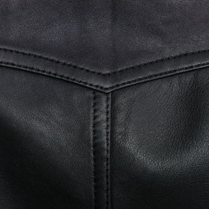 Ladies black leather blazer jess back detail