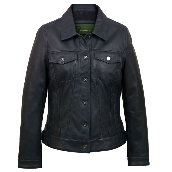 Women's Navy Denim Style Leather: Tilly