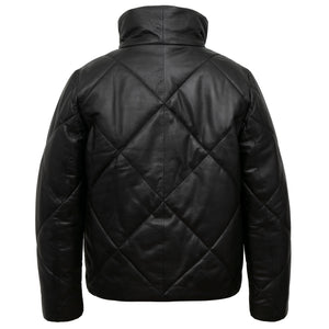 Layla: Women's Black Quilted Leather Coat