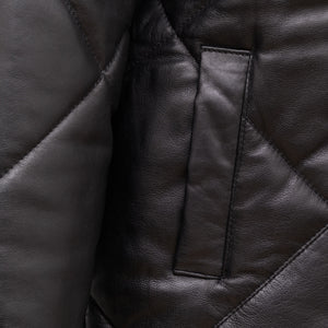 Layla: Women's Black Quilted Leather Coat