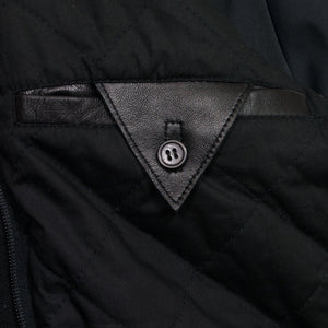 MEns Mason black leather jacket inside pocket
