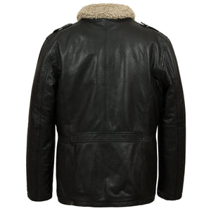 Max: Men's Black Leather Coat