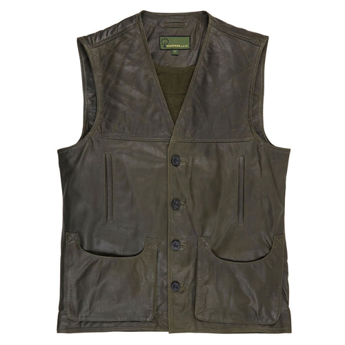 Mens Leather Shooting Vest Green G