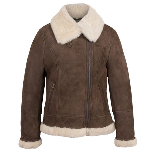 Nina Ladies Luxury Brown Sheepskin jacket