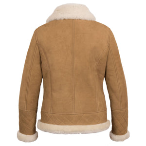 Nina Ladies Luxury Tan Sheepskin jacket