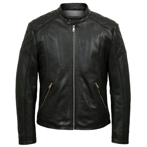Noah mens black leather jacket by Hidepark