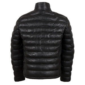 palmer mens black funnel leather jacket by Hidepark