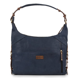 Penelope: Women's Navy Leather Handbag by Hidepark