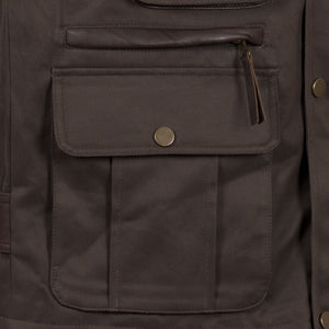 waist pocket - Ryan mens cotton gilet in brown by Hidepark
