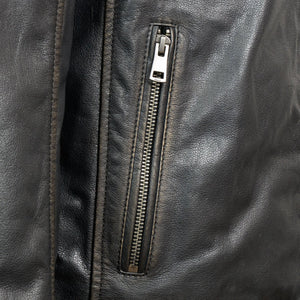 hip pocket - Tate mens brown leather jacket by Hidepark