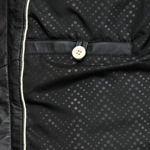 Womens black denim style leather jacket: Tilly