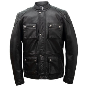 Trent: Men's Black Leather Coat