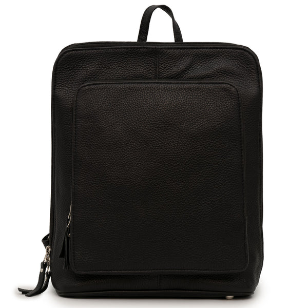 Bailey: Women's Black Leather Backpack