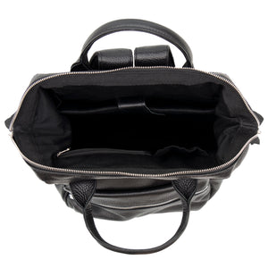 Arden: Black Leather Backpack
