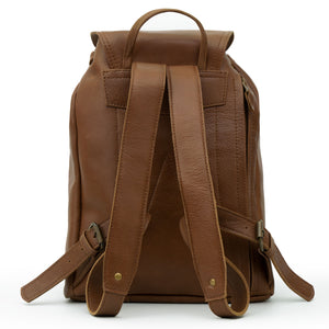 Alex: Tan Leather Backpack