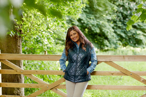 Alexis: Women's Navy Quilted Leather Gilet