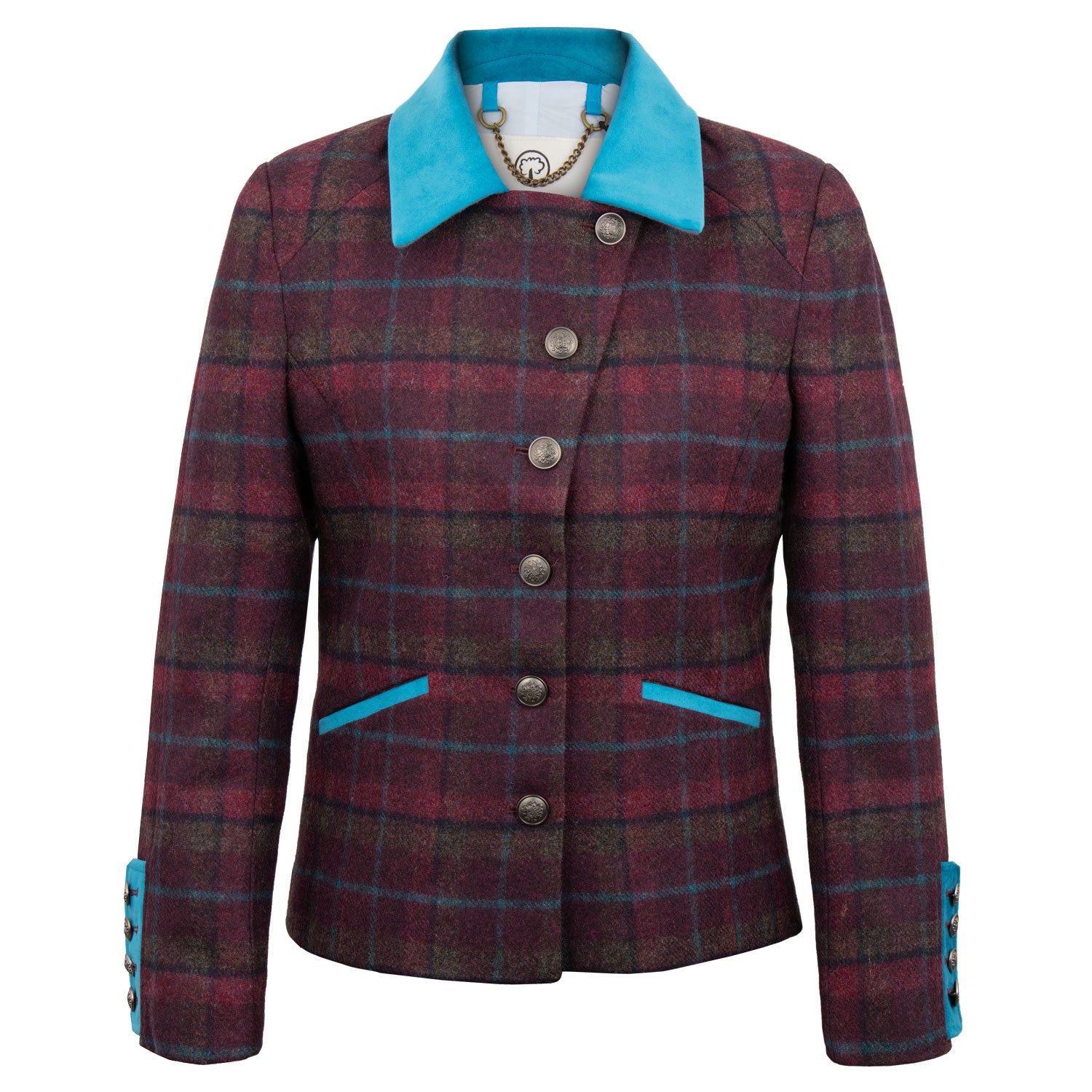 BECKY: LADIES BURGUNDY TWEED JACKET