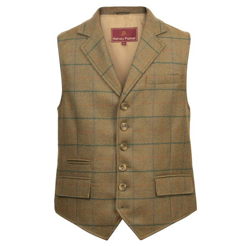 Bodmin: Men's Tweed Green Waistcoat