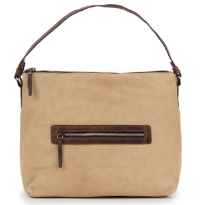 The Allegra Women's Leather Handbag in Cognac with Brown Leather Zip Detail