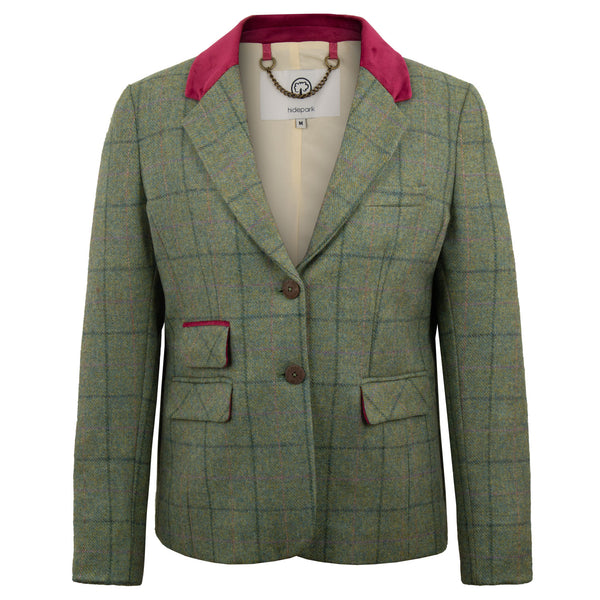 BECKY: LADIES SAGE GREEN TWEED JACKET