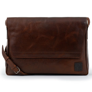 The Tabitha Women's Cognac Leather Cross Body Bag with Brown Leather Label