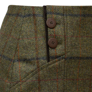 VIOLET: OLIVE & TAN TWEED SKIRT